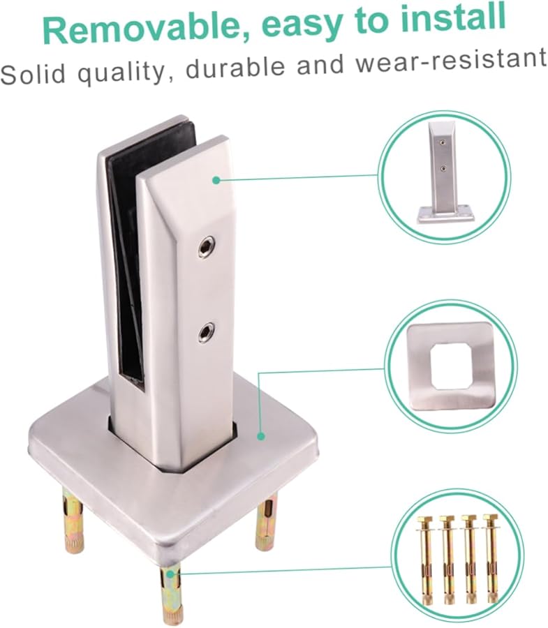 Jojofuny Stainless Steel Glass Clamp Punch Holder Tool Silver Light 16X10CM Easy Installation - Image 5