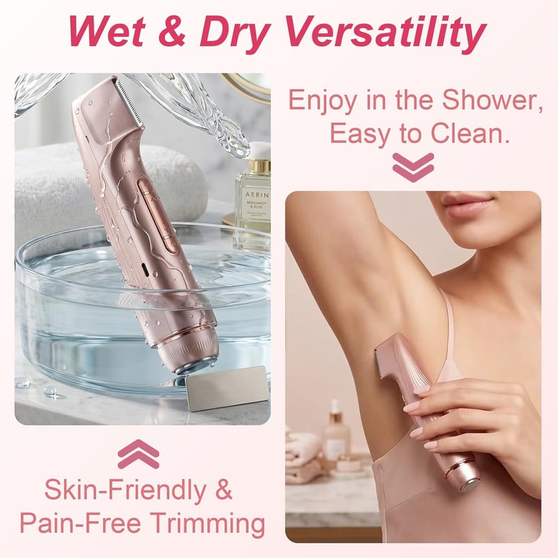 Telfun Hair Removal Epilators Bikini Trimmer for Women, Painless Waterproof Electric Foil Shaver Razors for Facial Leg Body Armpit, Ceramic Blade with USB Charging Dock, Travel Grooming Gifts for Her, Purple - Image 3