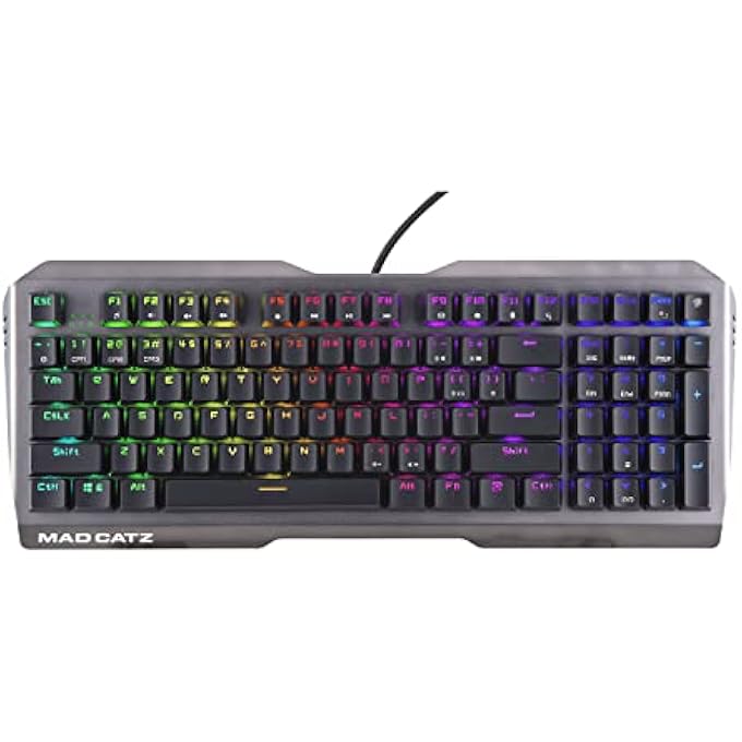 Mad Catz S.T.R.I.K.E. 13 COMPACT PREMIUM MECHANICAL WIRED GAMING KEYBOARD WITH ALUMINUM FRAME CHERRY MX RED SWITCHES AND RGB LIGHTING - Image 1