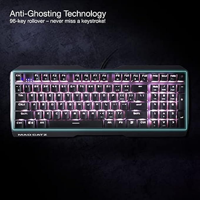Mad Catz S.T.R.I.K.E. 13 COMPACT PREMIUM MECHANICAL WIRED GAMING KEYBOARD WITH ALUMINUM FRAME CHERRY MX RED SWITCHES AND RGB LIGHTING - Image 2