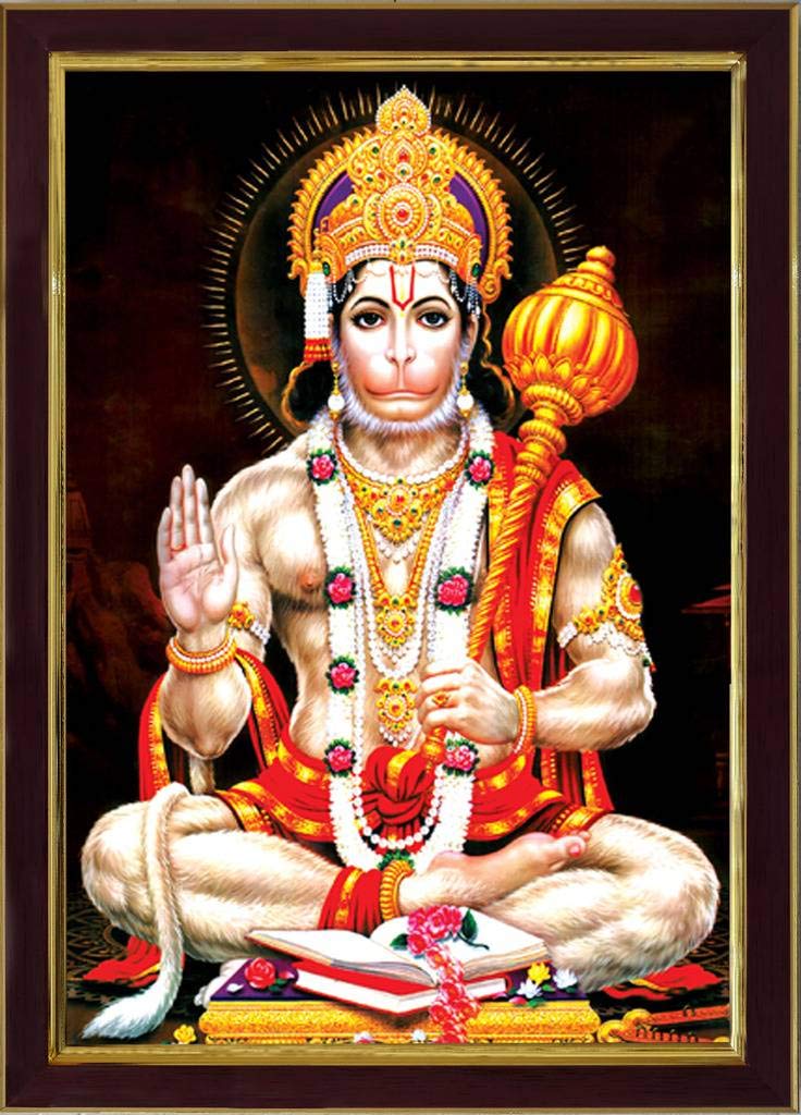 SAF لوحات SAF لورد هانومان جي SAFR3299 طباعة رقمية مغطاة باللمعان (13.25 بوصة × 9.25 بوصة) SAFR3299 - Image 1