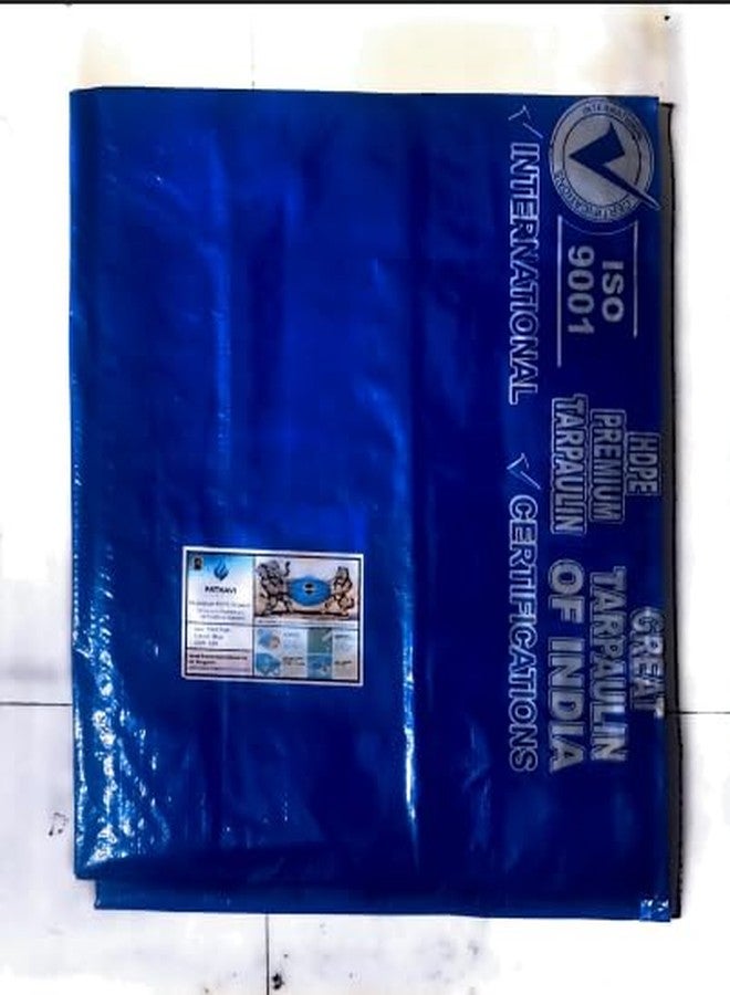 Pathavi Premium 12x10ft Blue Tarpaulin, Thadika, 120 GSM Virgin Tharpai Sheet, Heavy Duty Waterproof Tadpatri Cover with Reinforced Eyelets & UV Protection, Ideal for Trucks, Farms & Home Use, 1 Sheet - Image 5