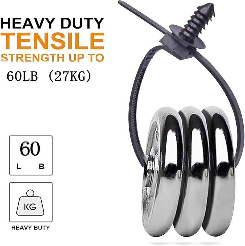 أكس سبرينج أربطة سحاب ذاتية التثبيت، 160 قطعة من أربطة الكابلات ذاتية القفل، أربطة أسلاك سيارات من النايلون، أربطة سحاب متينة قابلة لإعادة الاستخدام، أربطة سحاب للسيارات، مشابك أسلاك للأسلاك الداخلية، أعمال البناء، أسلاك السيارات - Image 3