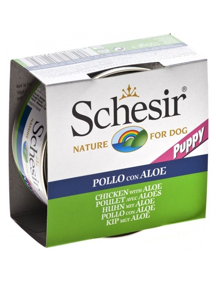 Schesir Puppy Chicken Fillets With Aloe Wet Food 150G