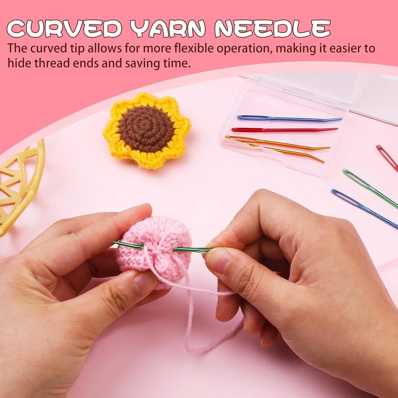 UOOU Yarn Needle, Tapestry Darning Needle for Yarn, Large Big Eye Crochet Needles with Storage Box for Knitting, Crocheting (Random Color) - Image 3