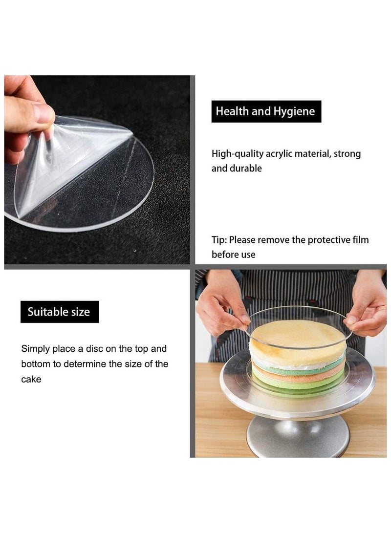 تي بي جي بي أقراص دائرية من الأكريليك، 3 قطع من أقراص المعجنات الأكريليك، طبق دائري من الأكريليك، دائري شفاف للرسم، عروض DIY، حامل كيك (15، 18، 22 سم) - Image 4