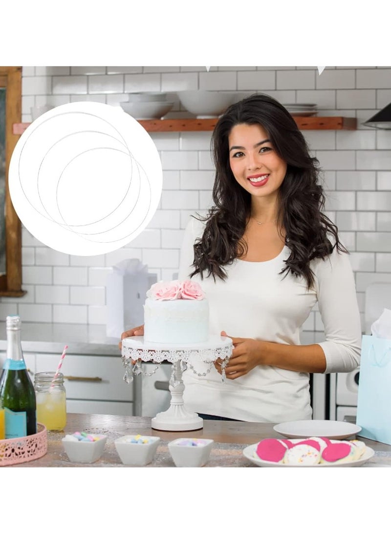 تي بي جي بي أقراص دائرية من الأكريليك، 3 قطع من أقراص المعجنات الأكريليك، طبق دائري من الأكريليك، دائري شفاف للرسم، عروض DIY، حامل كيك (15، 18، 22 سم) - Image 5