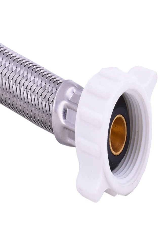 ال دي طقم موصلات الصنبور - 1/2 بوصة PPEX Ang × 1/2 بوصة FPT × 30 بوصة طول، صمام إغلاق F1960 EXP مع مجموعة رافعة خرطوم مضفر من الفولاذ المقاوم للصدأ بطول 30 بوصة للصنبور أو الحوض - LD (عبوة من قطعتين) - Image 4