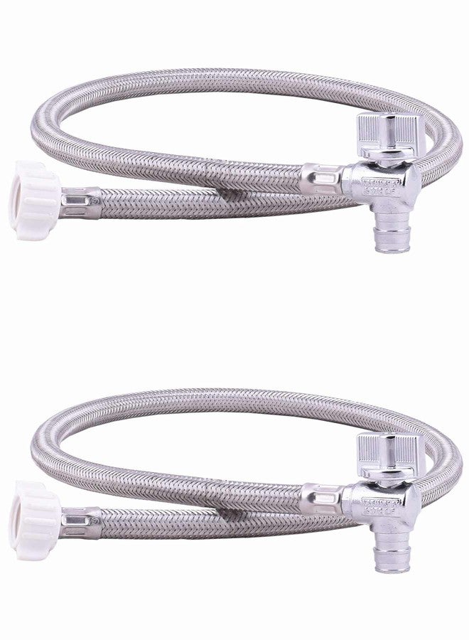 ال دي طقم موصلات الصنبور - 1/2 بوصة PPEX Ang × 1/2 بوصة FPT × 30 بوصة طول، صمام إغلاق F1960 EXP مع مجموعة رافعة خرطوم مضفر من الفولاذ المقاوم للصدأ بطول 30 بوصة للصنبور أو الحوض - LD (عبوة من قطعتين) - Image 1