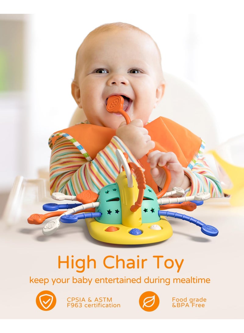 Kibee High Chair Toys with Suction Cup, Montessori Sensory Toys for 1 Year Old Fine Motor Skills,Food Grade Silicone Pull String Activity Gift for Baby Infant Toddlers - Image 4