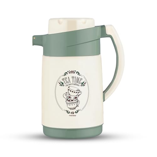 Trueware Aqua Jug Insulated Flask -1000 Ml | Insulated Tea Pot Kettle Inner Steel Outer Plastic | Hot & Cold | Food Grade Plastic | Lightweight BPA-Free | Wide Mouth Design | Ideal for Office, Travel - Image 1