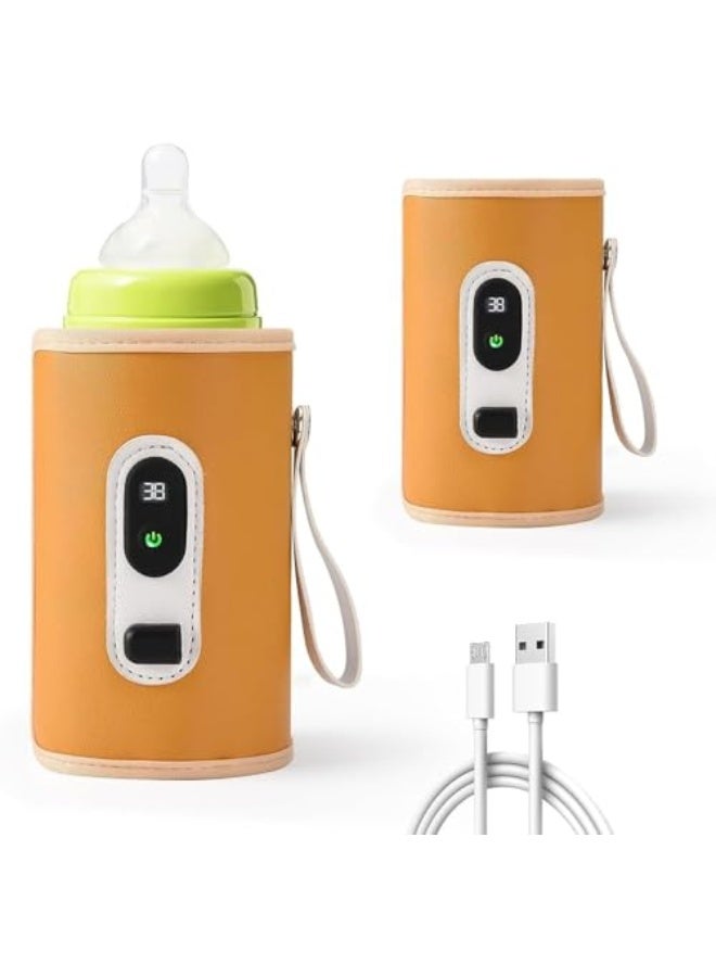 Joyzzz Portable Bottle Warmer, USB-Powered Travel Milk Warmer with LCD Temperature Display, Fast Heating Baby Bottle Heater for Breast Milk and Formula, Perfect for Car and Outdoor Use - Image 1
