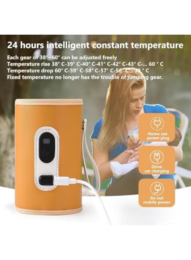 Joyzzz Portable Bottle Warmer, USB-Powered Travel Milk Warmer with LCD Temperature Display, Fast Heating Baby Bottle Heater for Breast Milk and Formula, Perfect for Car and Outdoor Use - Image 4
