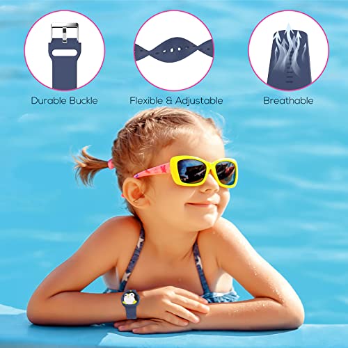 typecase Waterproof Air tag Bracelets For Kids (2 Pack) - Soft Silicone Hidden Air tag Wristband - Lightweight GPS Tracker Holder Compatible with Apple Airtag Watch Band For Child (Penguin & Whale) - Image 4