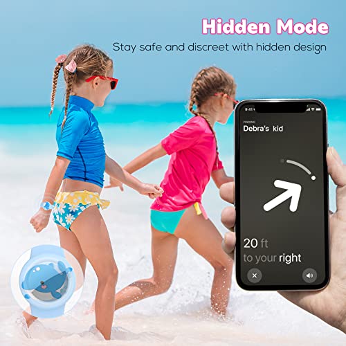 typecase Waterproof Air tag Bracelets For Kids (2 Pack) - Soft Silicone Hidden Air tag Wristband - Lightweight GPS Tracker Holder Compatible with Apple Airtag Watch Band For Child (Penguin & Whale) - Image 3