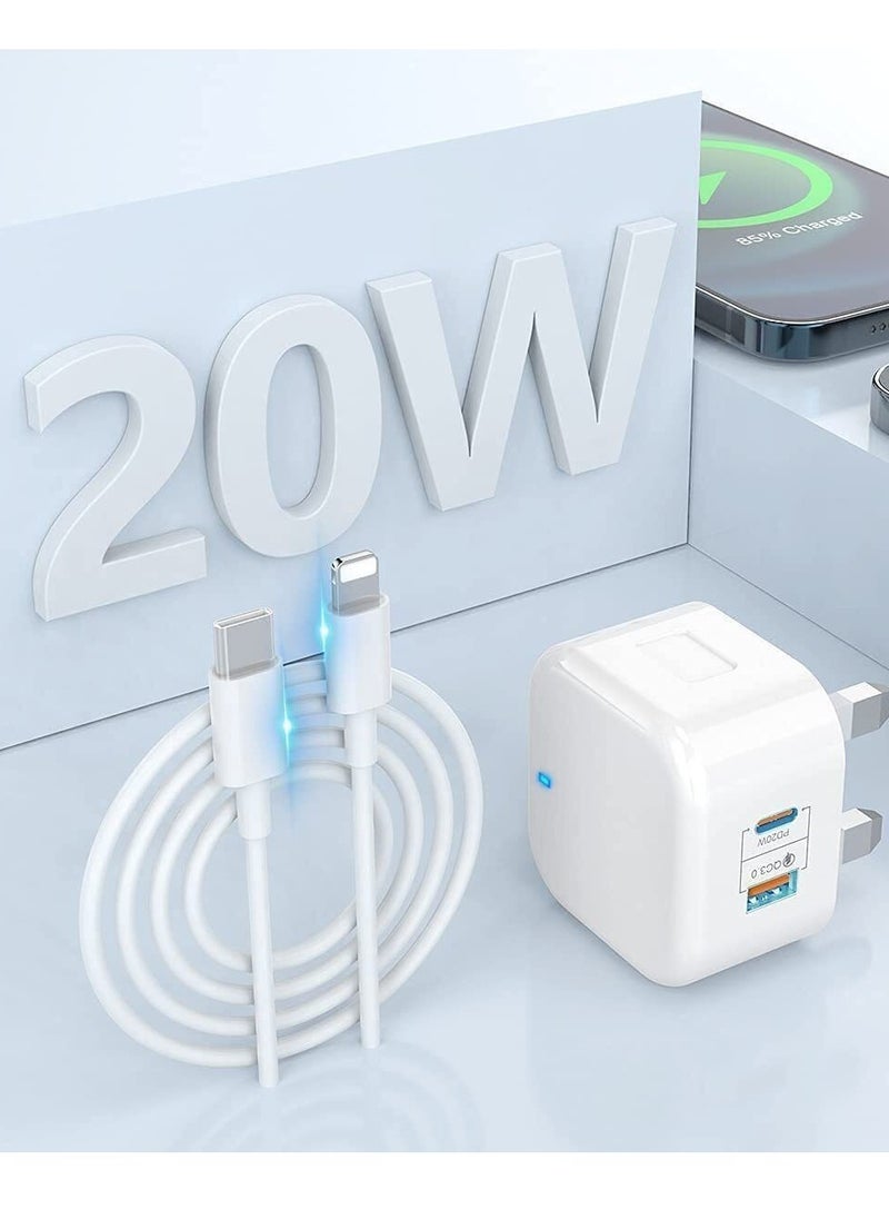 For iPhone 14 14 Pro 14 Pro Max Fast Charging USB-C PD 20W Plug Charger Cable