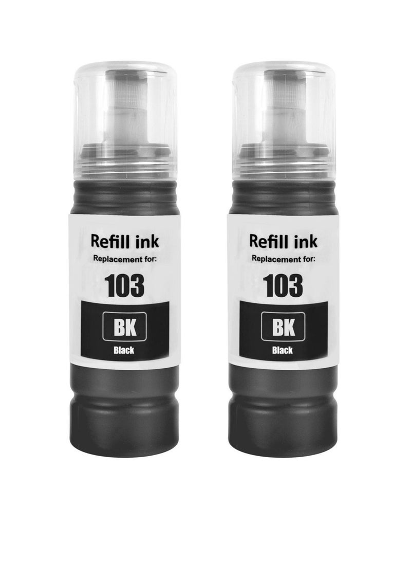Terabyte 103 Ink Bottle 103 Ink C13T00S64A, suitable for L1200 series L1210 L1250 L3100 series L3110 L3111 L3116 L3150 L3151 (2 x 103 BLACK) - Image 1