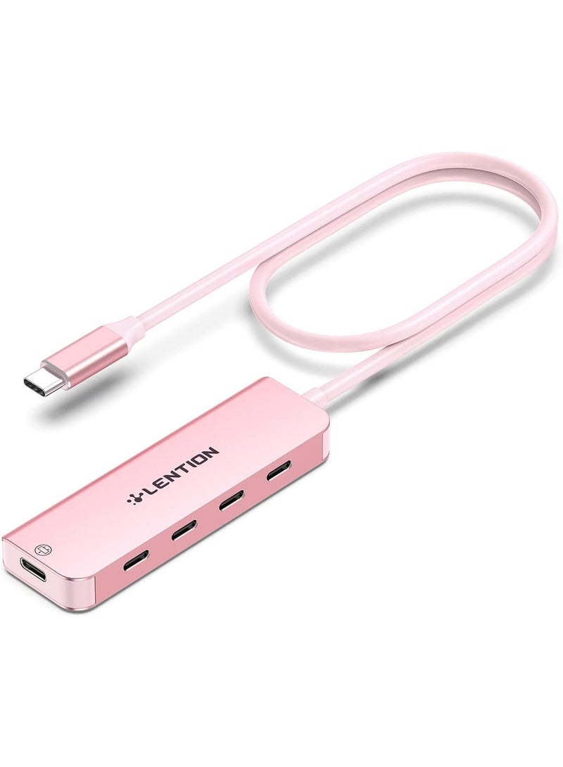 Lention LENTION USB C Hub, 2FT Long Cable USB C Hub Multiport Adapter, USB C Splitter, USBC hub, USB Type C Hub, USB C to USB C Hub with 4 USBC Port&Type C Power Supply Port for MacBook Pro/Mac Air/iMac, More  - Image 2