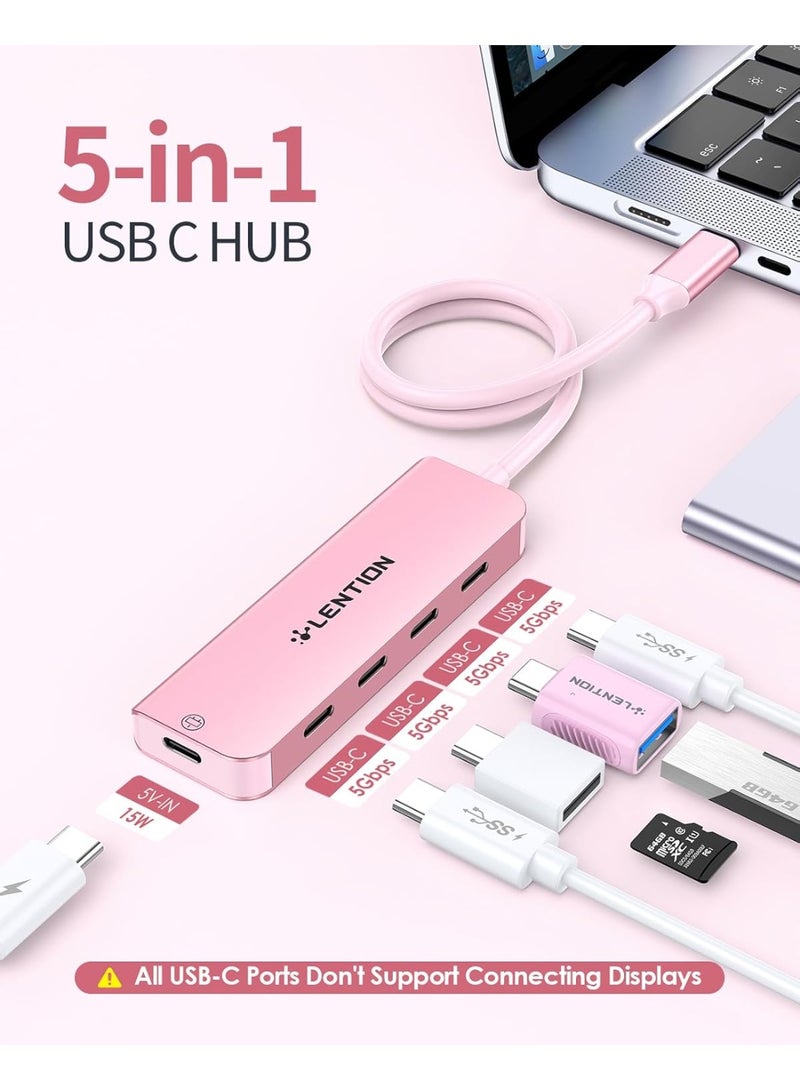Lention LENTION USB C Hub, 2FT Long Cable USB C Hub Multiport Adapter, USB C Splitter, USBC hub, USB Type C Hub, USB C to USB C Hub with 4 USBC Port&Type C Power Supply Port for MacBook Pro/Mac Air/iMac, More  - Image 1