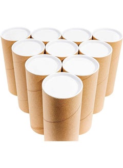 Juvale 10Pack Mailing Tubes With Caps For Packaging Posters 3X7 Inch Round Cardboard Mailers For Artwork Advent Calendars Classroom Craft Diy Projects Gifts  - Image 1