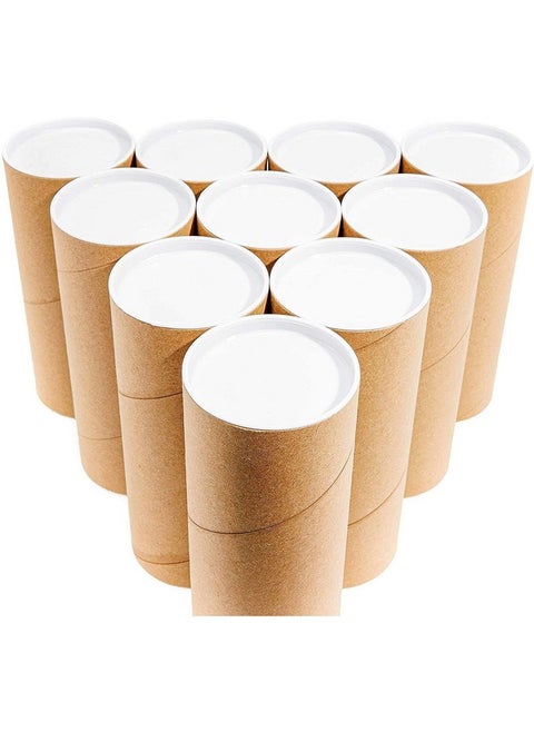 10Pack Mailing Tubes With Caps For Packaging Posters 3X7 Inch Round Cardboard Mailers For Artwork Advent Calendars Classroom Craft Diy Projects Gifts