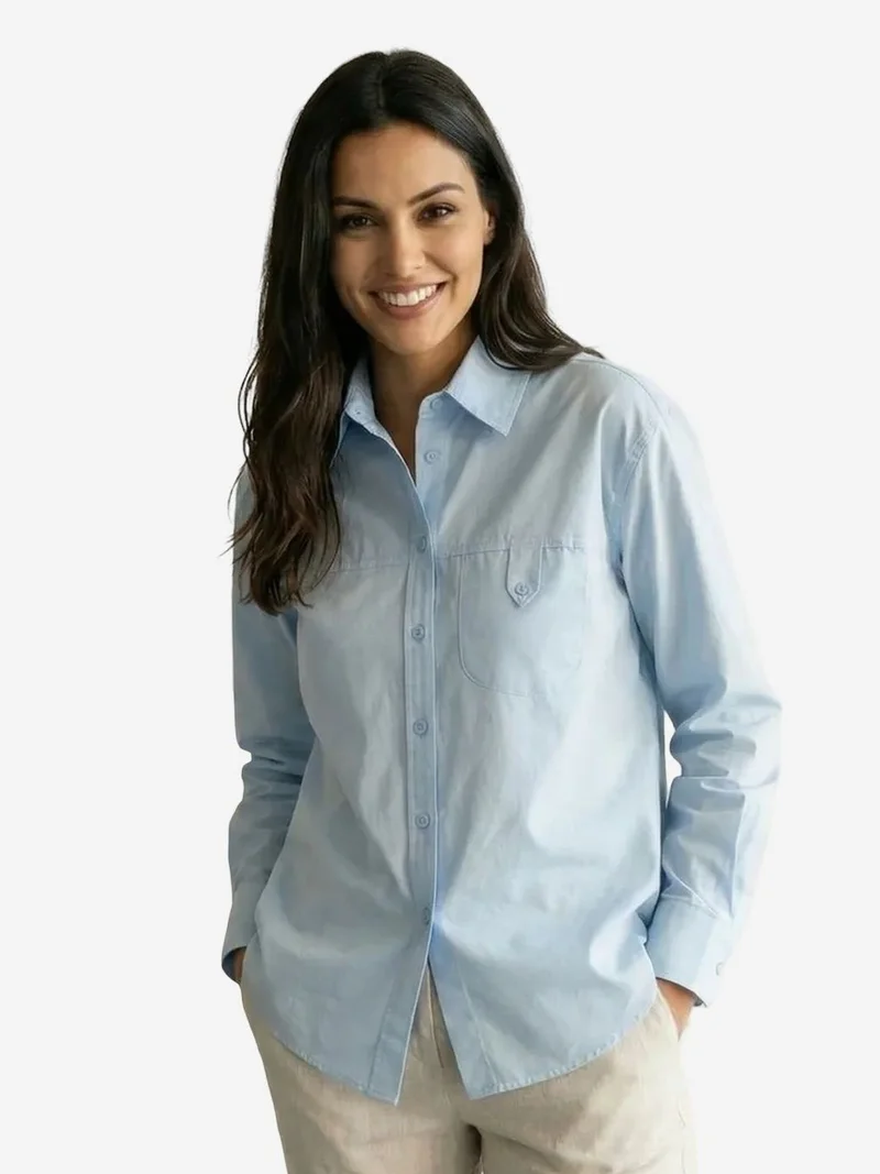 ماي فاشن MY FASHION Long Cotton Textured Shirt
