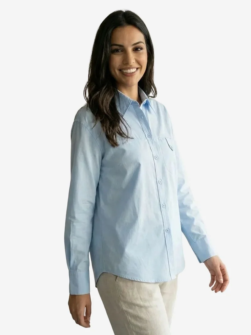 ماي فاشن MY FASHION Long Cotton Textured Shirt
