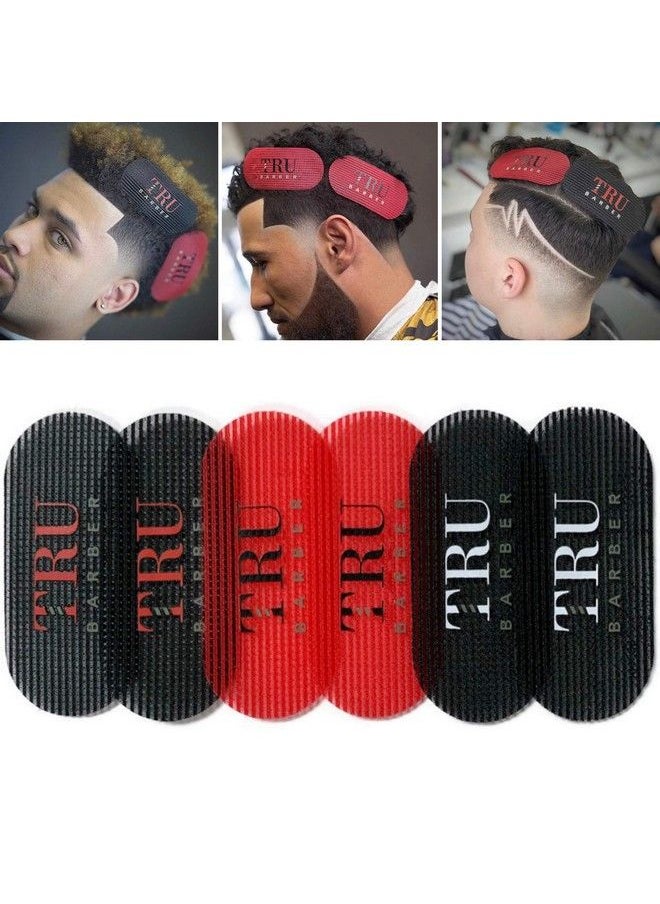 TRU BARBER مجموعة مشابك الشعر 3 ألوان مكونة من 6 قطع للرجال والنساء لصالونات الحلاقة ومشابك الشعر لتصفيف الشعر (أسود/أحمر/أسود)  - Image 3