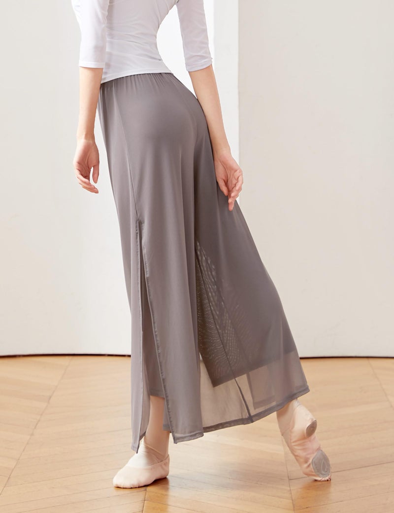 Daydance Grey Women Palazzo Pants for Dance, Wide Leg Lounge Wear - Image 2