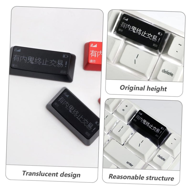 Matte Finish Translucent Keycap Set Black 4X2X1 5CM For Mechanical Keyboard Backspace Enter Keys - Image 4