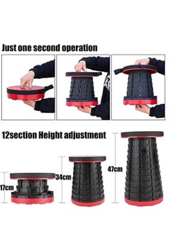 ELTRAZONE Retractable Folding Stools Portable Lightweight for Outdoor Traval Fishing Hiking Load 330lb  - Image 3