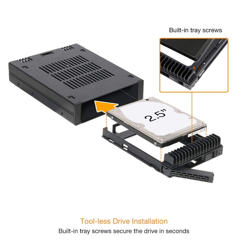 ICY DOCK 1 Bay 2.5 SAS/SATA HDD/SSD حاوية بدون أدوات للفتحة الخارجية 3.5" | ExpressCage MB741SP-B - Image 4