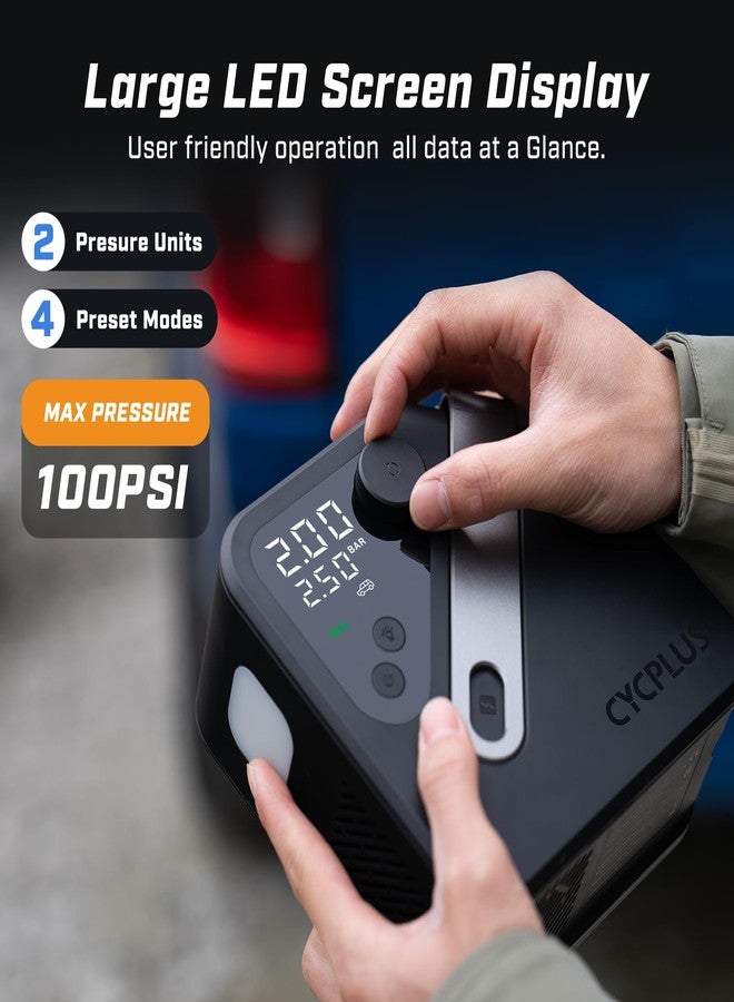 CYCPLUS AL7 Portable Air Compressor for Trucks & Vans - 4X Faster, Portable Design for Heavy Vehicles and Inflatables, Dual Use Type - Image 4