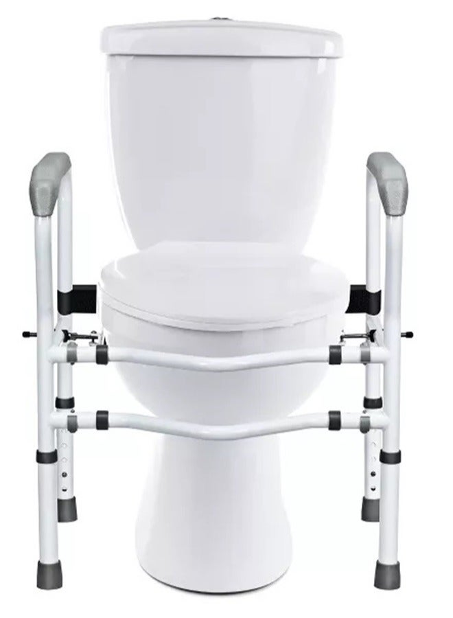 Fordeal Upgraded Toilet Safety Frame With Reinforced Support Safe and Strong for Elderly and Disabled With Adjustable Width Non-Slip Toilet Safety Handrail Enhances Stability and Comfort With 4 Suction Pads and Rotatable Clip - Image 3