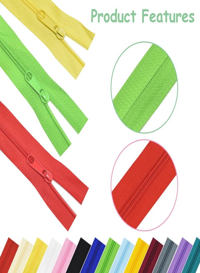 Renashed سحابات خياطة ريناشيد 42 ياردة 14 قطعة #5 من النايلون المتنوع الألوان مع 112 رأس سحب للقيام بالأعمال اليدوية والخياطة والملابس والحقائب والحقائب، 14 لون - Image 4