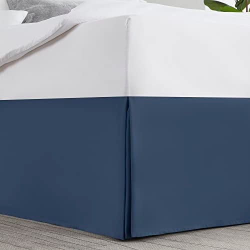 Nestl Navy Blue Bed Skirt Queen Size - Queen Bed Skirt 14 Inch Drop - Brushed Microfiber Bed Skirts - Hotel Quality Pleated Bed Skirt - Shrinkage & Fade Resistant - Image 2