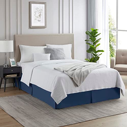 Nestl Navy Blue Bed Skirt Queen Size - Queen Bed Skirt 14 Inch Drop - Brushed Microfiber Bed Skirts - Hotel Quality Pleated Bed Skirt - Shrinkage & Fade Resistant - Image 4