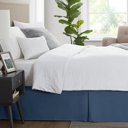 Nestl Navy Blue Bed Skirt Queen Size - Queen Bed Skirt 14 Inch Drop - Brushed Microfiber Bed Skirts - Hotel Quality Pleated Bed Skirt - Shrinkage & Fade Resistant - Image 3