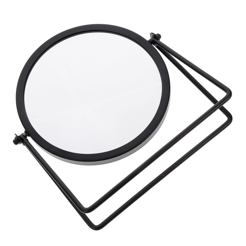 Black Swivel Makeup Mirror Desktop Vanity Mirror With 360 Rotation Compact Size - Image 2