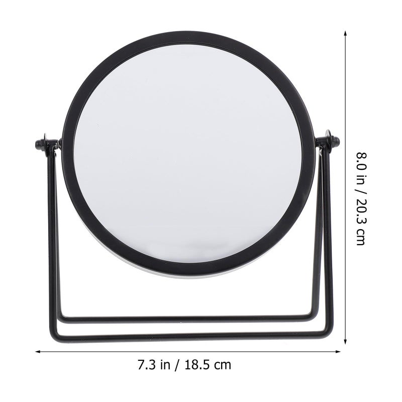 Black Swivel Makeup Mirror Desktop Vanity Mirror With 360 Rotation Compact Size - Image 3
