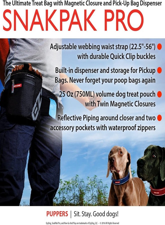 EzyDog SnakPak Pro Wearable Dog Treat Bag Waterproof Training Pouch with Magnetic Closure, Pick-Up Bag Dispenser, and Belt - Image 3