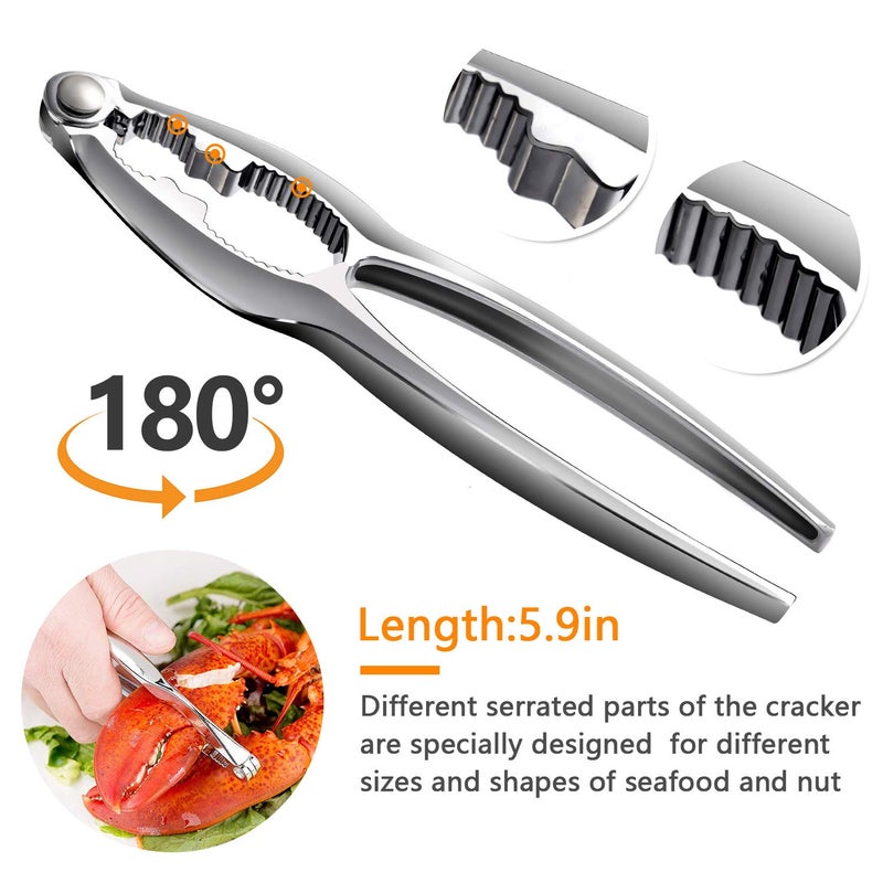 TORINALITAL Crab Leg Crackers and Tools - Lobster Crackers and Picks Set Shellfish Crab Claw Cracker Stainless Steel Seafood Crackers & Forks - lobster tools for eating - Image 4