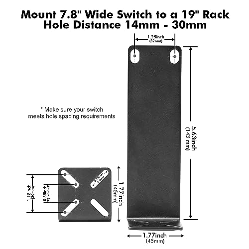 MokerLink Rack Mount Kit for 7.9 inch Switches, Adjustable Hole Distance 14-30mm, Mount a 7.9 Wide to a 19 Equipment Rack, Compatible for Netgear, Cisco, HP, TRENDnet, D-Link 7.9 inch Products (XL) - Image 2