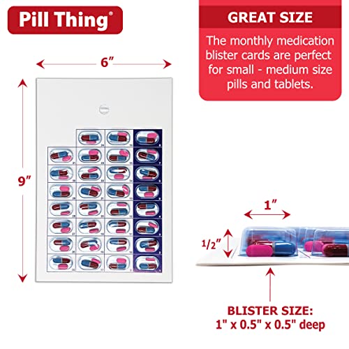 pill thing Monthly Pill Organizer Cold Seal Medication Blister Cards – DIY Pharmacy Pill Packaging for Medication, Disposable, Easy to Use, Just Fill and Seal (31 Day-6 Packs) - Image 4