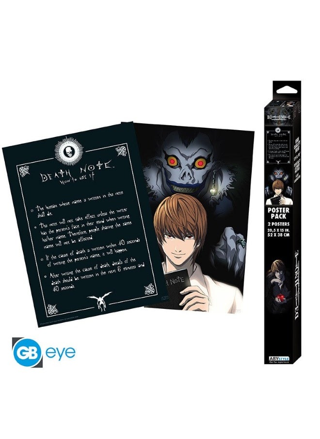 Abysse Corp DEATH NOTE - Set 2 Chibi Posters - Light & Death Note (52x38 