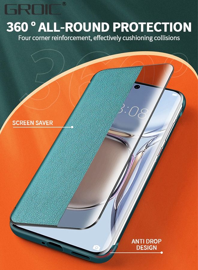 GROIC Compatible with Huawei P60/P60Pro 6.67" Phone Case with Camera Lens Protector, Magnetic Closure, Viewing Windows and Stand Function Wallet Flip Cover Pouch PU Leather Flip Phone Case  - Image 3