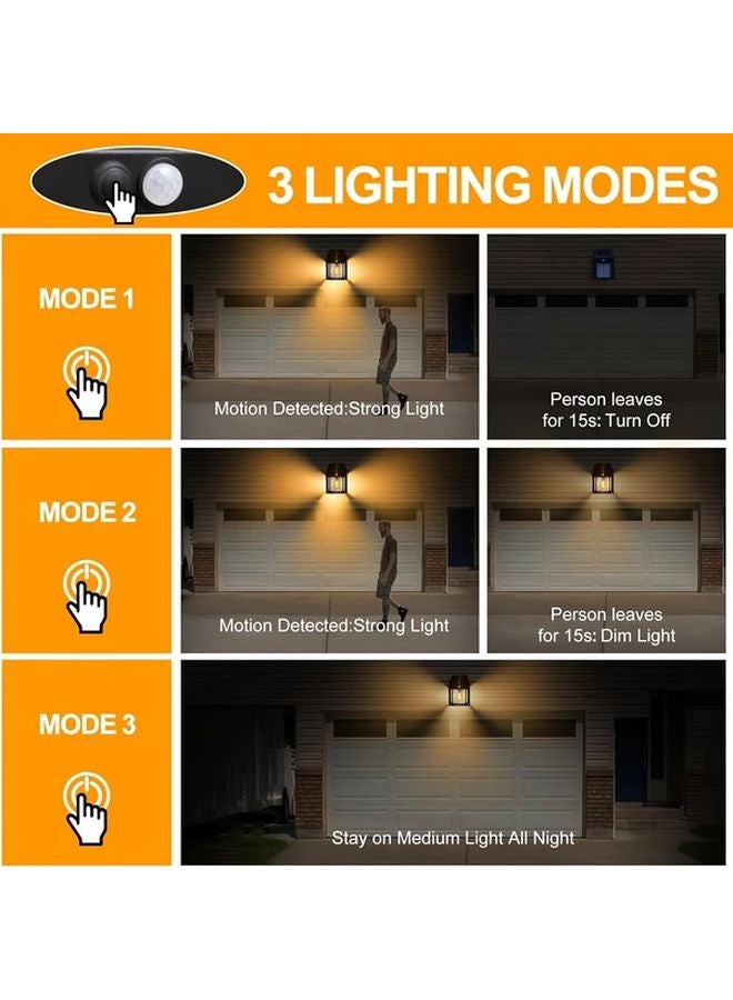 4 Pack Solar Wall Lights Motion Sensor Outdoor 3 Modes Weather Resistant Garden - Image 5