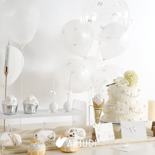 AIMUDI 150 PCs Small White Bows 1.2'' Satin Bows for Gift Wrapping Mini Bow for Treat Bags Cakes Balloons Gift Boxes Envelopes Wedding Baby Shower Birthday Party Decoration - Image 5