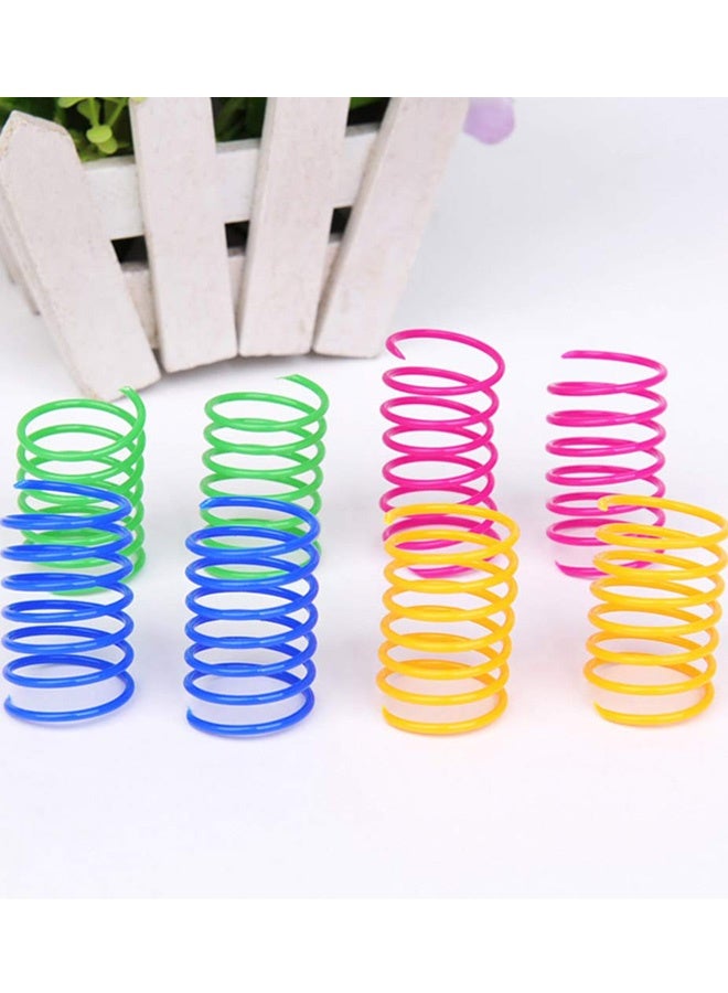 12Pcs Cat Spiral Spring Toys Colorful Durable Plastic Springs Cat Creative Interactive Toy for Swatting Biting Hunting Kitten Toys to Kill Time Release Nervousness and Keep Fit - Image 5