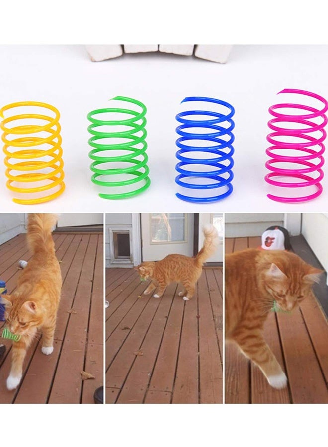 12Pcs Cat Spiral Spring Toys Colorful Durable Plastic Springs Cat Creative Interactive Toy for Swatting Biting Hunting Kitten Toys to Kill Time Release Nervousness and Keep Fit - Image 4